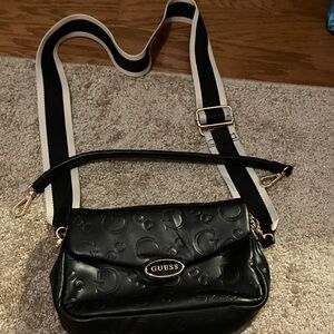 GUESS Black Embossed Crossbody Bag